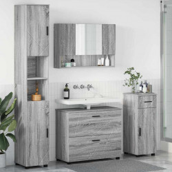 Zestaw mebli łazienkowych z szufladą z półką 4 pcs Szary Sonoma