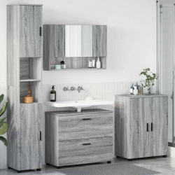 Zestaw mebli łazienkowych z szufladą z półką 4 pcs Szary Sonoma