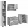 Zestaw mebli łazienkowych z szufladą z półką 4 pcs Szary Sonoma