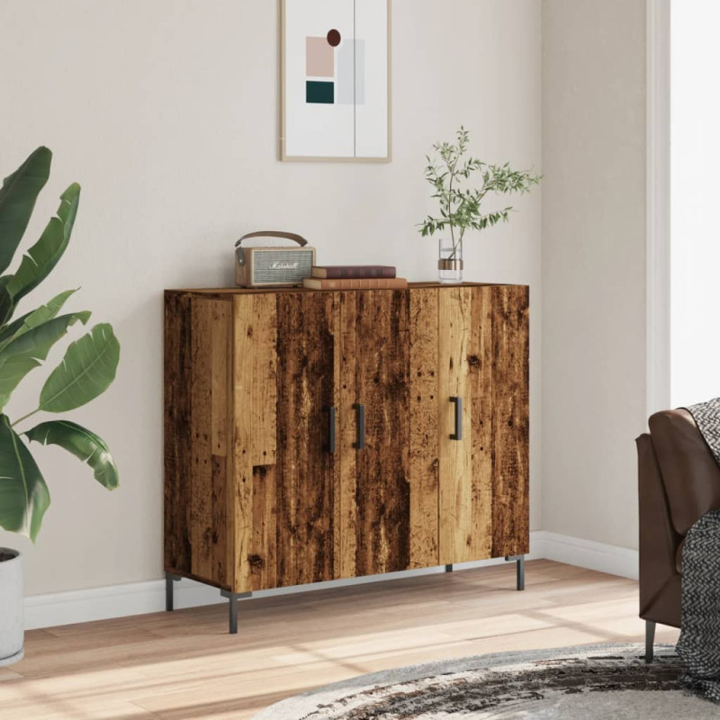 Szafka, stare drewno, 90x34x80 cm, materiał drewnopochodny