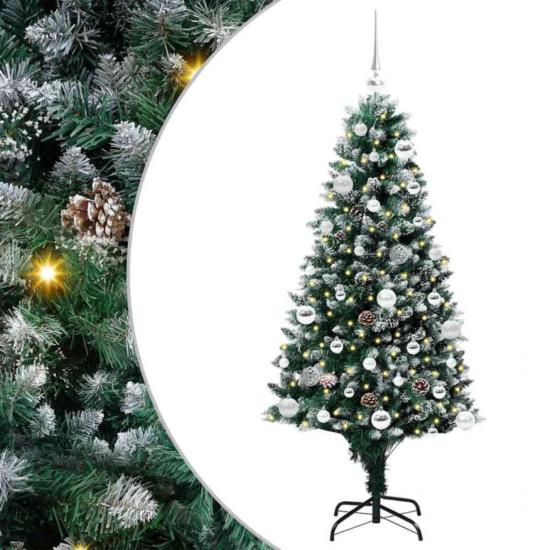 Sztuczna choinka z podstawą Zielony 150 cm PVC i Stal i Plastik