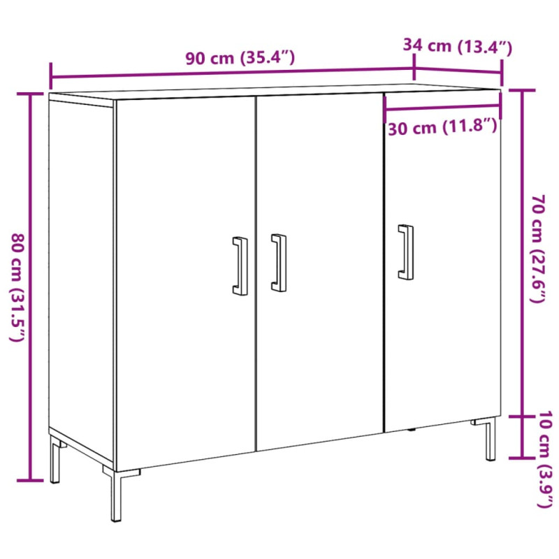 Szafka, stare drewno, 90x34x80 cm, materiał drewnopochodny