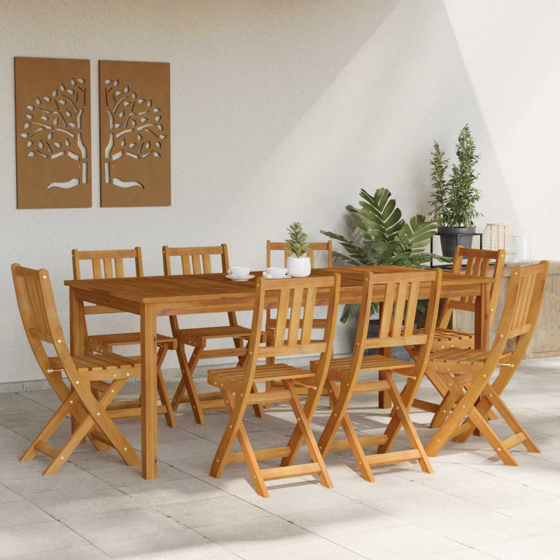 Krzesła Bistro na Zewnątrz 8 pcs naturalny 40 x 42 x 85 cm