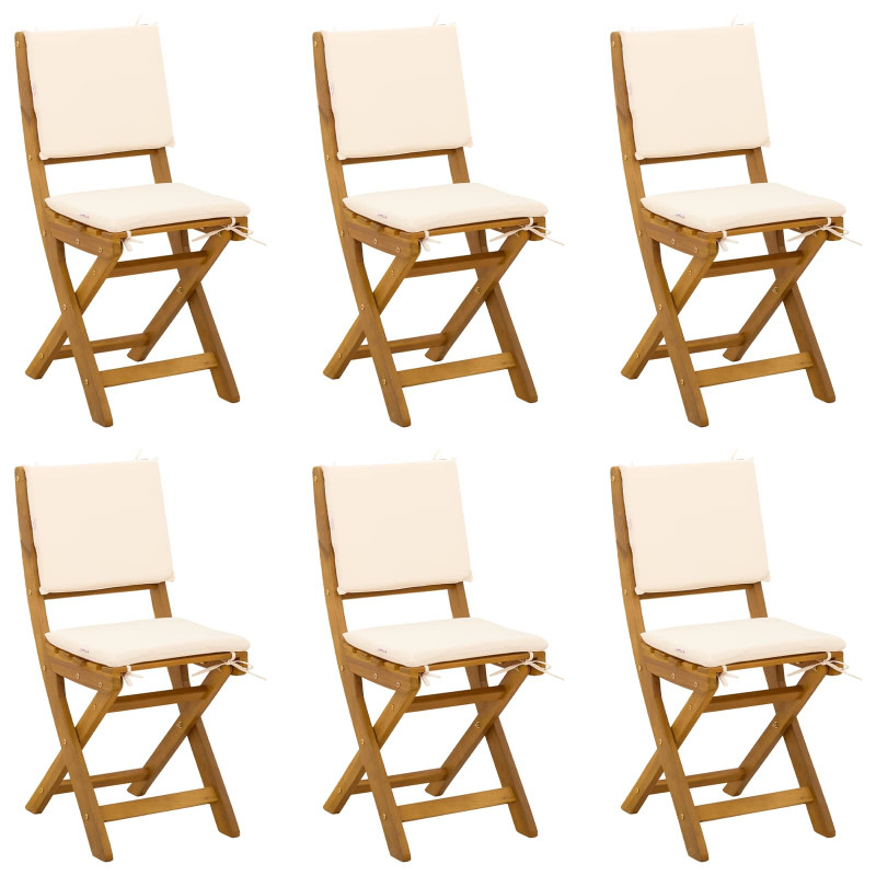 Krzesła Bistro na Zewnątrz 6 pcs kremowobiały 38 x 46 x 85 cm