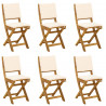 Krzesła Bistro na Zewnątrz 6 pcs kremowobiały 38 x 46 x 85 cm
