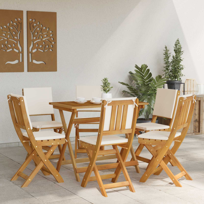 Krzesła Bistro na Zewnątrz 6 pcs kremowobiały 38 x 46 x 85 cm