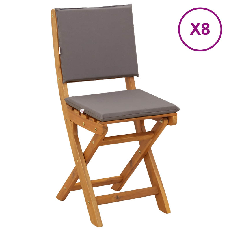 Krzesła Bistro na Zewnątrz 8 pcs ciemnoszary 38 x 46 x 85 cm