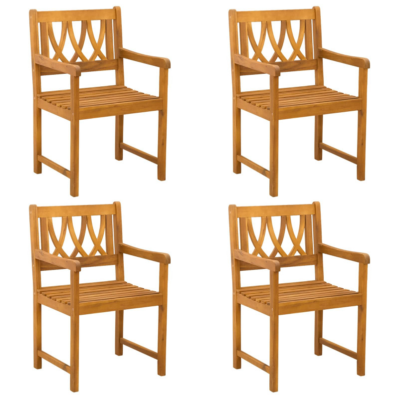 Ławka ogrodowa 4 pcs naturalny 56 x 55,5 x 90 cm