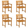 Ławka ogrodowa 4 pcs naturalny 56 x 55,5 x 90 cm
