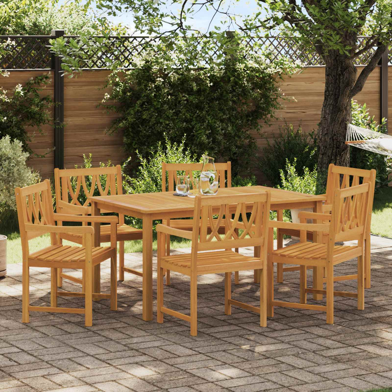 Ławka ogrodowa 6 pcs naturalny 56 x 55,5 x 90 cm
