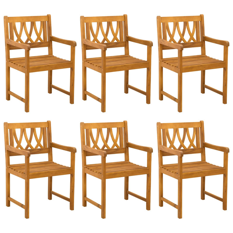 Ławka ogrodowa 6 pcs naturalny 56 x 55,5 x 90 cm