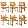 Ławka ogrodowa 6 pcs naturalny 56 x 55,5 x 90 cm