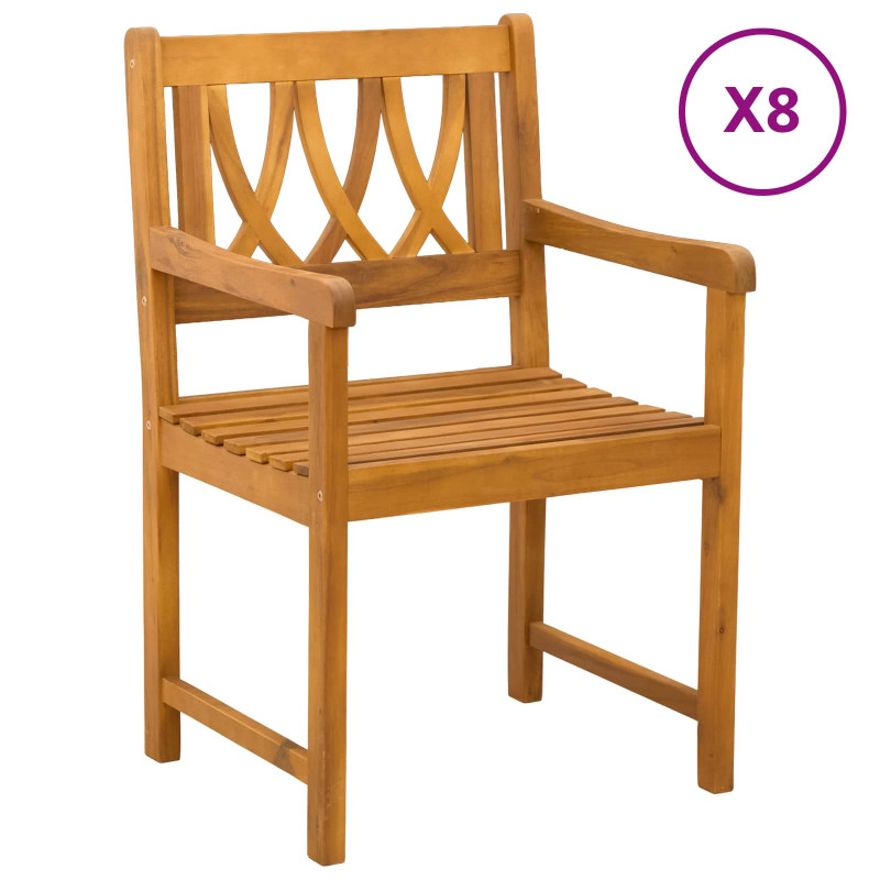 Ławka ogrodowa 8 pcs naturalny 56 x 55,5 x 90 cm
