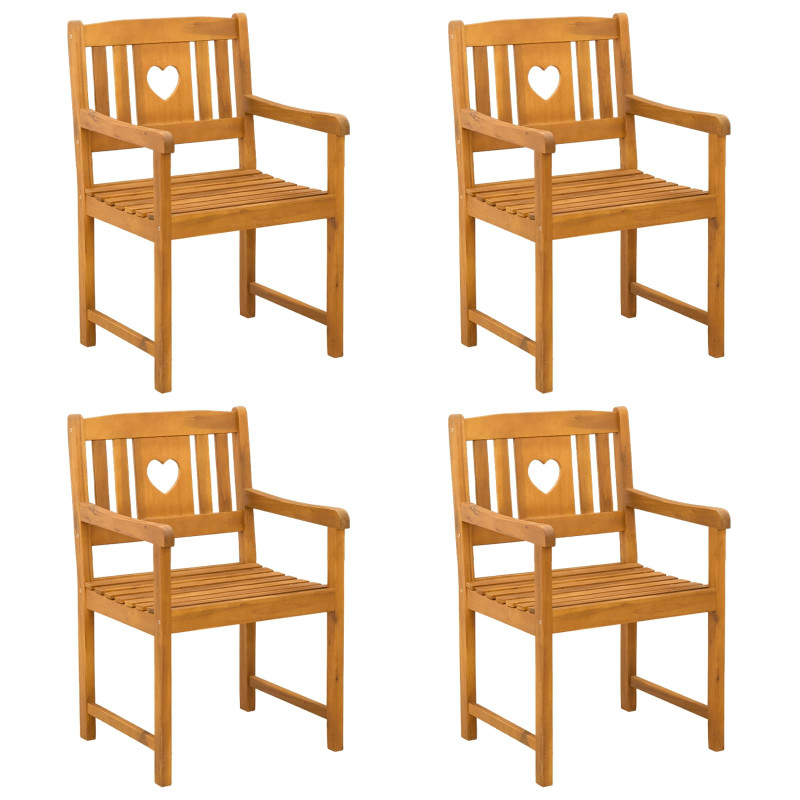 Ławka ogrodowa 4 pcs naturalny 56 x 55,5 x 90 cm