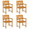 Ławka ogrodowa 4 pcs naturalny 56 x 55,5 x 90 cm