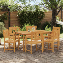 Ławka ogrodowa 6 pcs naturalny 56 x 55,5 x 90 cm