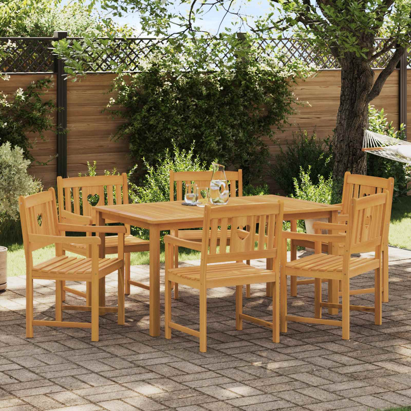Ławka ogrodowa 6 pcs naturalny 56 x 55,5 x 90 cm
