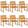 Ławka ogrodowa 6 pcs naturalny 56 x 55,5 x 90 cm