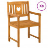 Ławka ogrodowa 8 pcs naturalny 56 x 55,5 x 90 cm