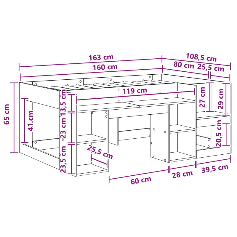 Łóżko dziecięce z miejscem do przechowywania Biały 80 x 160 cm