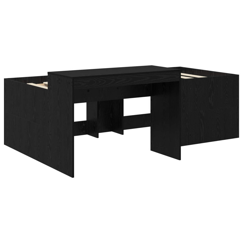 Pojedyncze łóżko dla dzieci z biurkiem Czarny 75 x 190 cm
