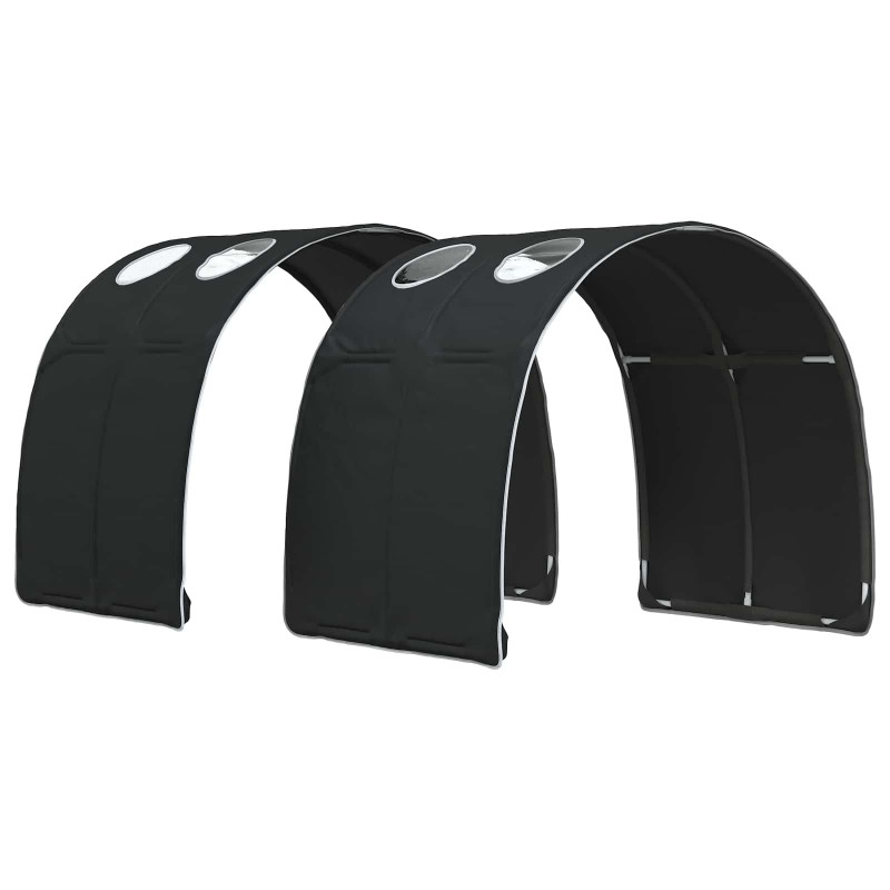 Łóżko z tunelami 3 pcs biały i czarny Drewno inżynieryjne