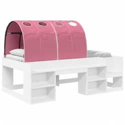 Łóżko z tunelami 3 pcs Biały i różowy Materiał drewnopochodny