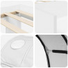 Łóżko z tunelami z półką 3 pcs Biały Materiał drewnopochodny