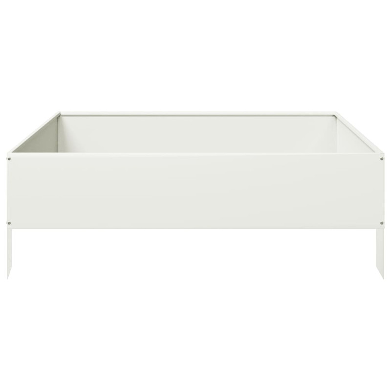 Podwyższona donica, biała, 100x100x33,5 cm, stal
