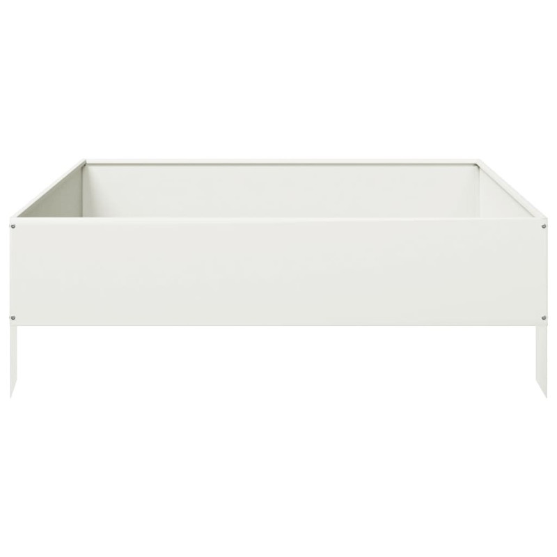Podwyższona donica, biała, 100x100x33,5 cm, stal