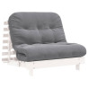 Sofa rozkładana typu futon, z materacem, biała, 100x206x11 cm