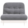 Sofa rozkładana typu futon, z materacem, biała, 100x206x11 cm