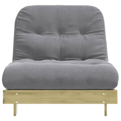 Sofa rozkładana typu futon, z materacem, 90x206x11 cm, sosnowa