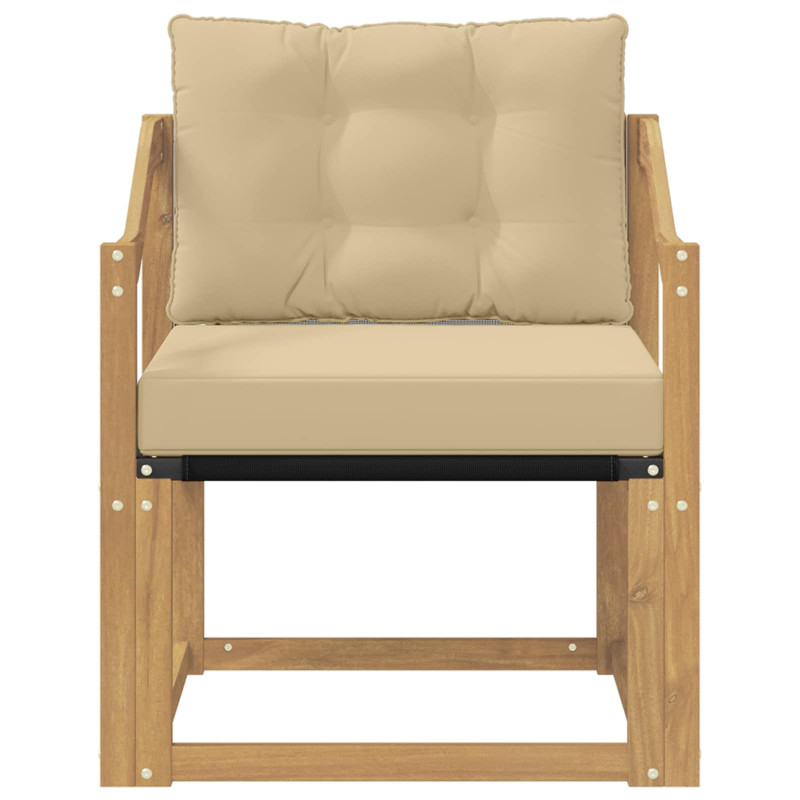 Sofa na zewnątrz Lite Drewno Akacji biało-beżowy