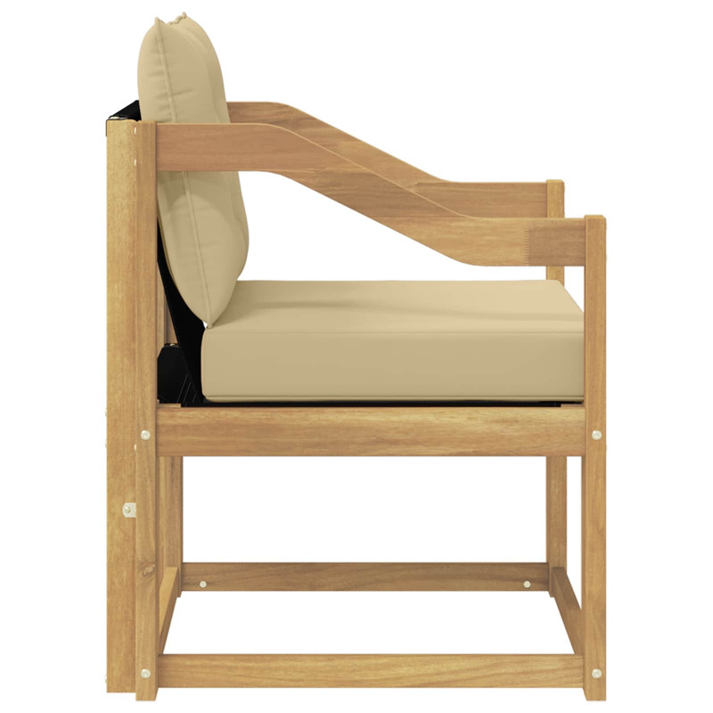 Sofa na zewnątrz Lite Drewno Akacji biało-beżowy