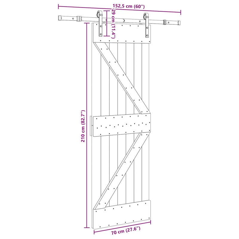 Drzwi przesuwne NARVIK 70 x 210 cm (152,5 cm)