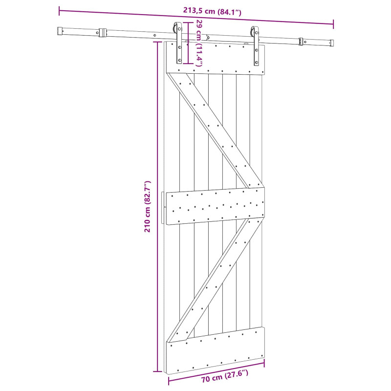 Drzwi przesuwne NARVIK 70 x 210 cm (213,5 cm)