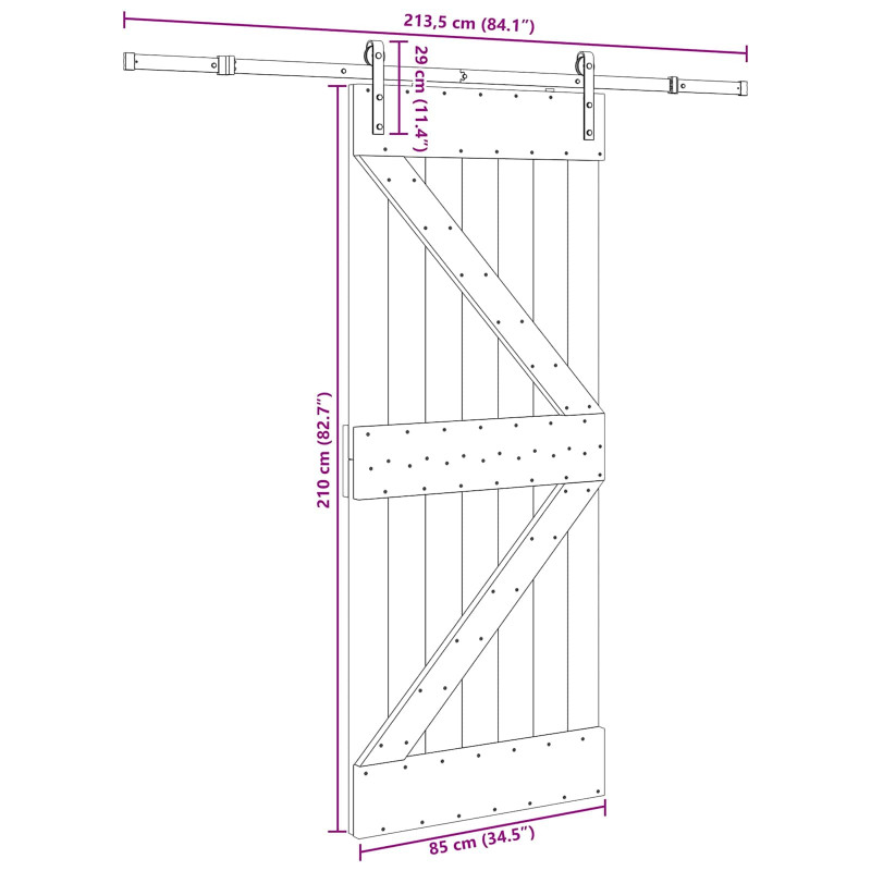 Drzwi przesuwne NARVIK 85 x 210 cm (213,5 cm)