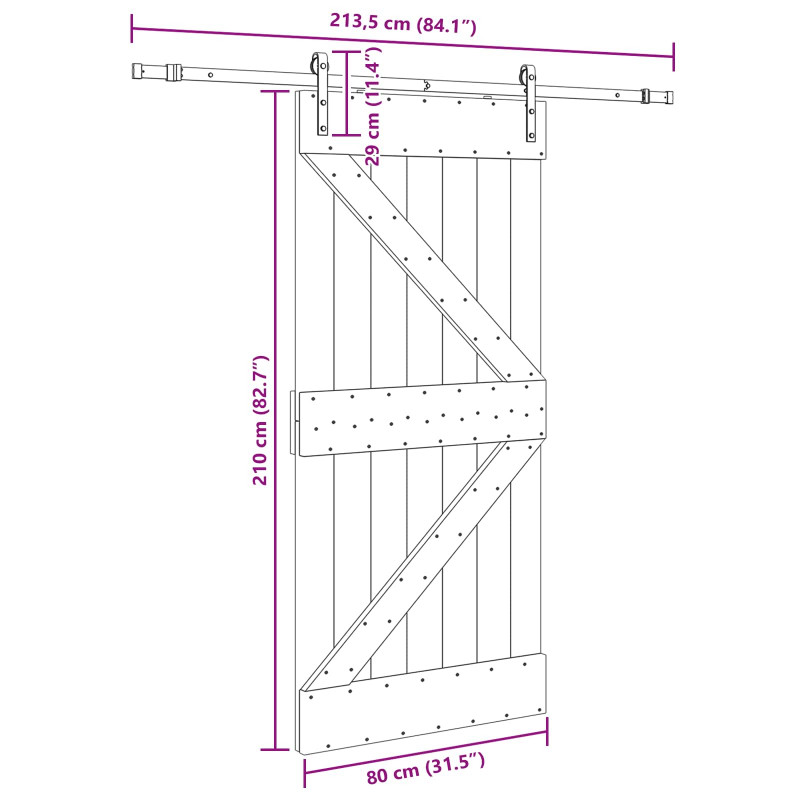Drzwi przesuwne NARVIK 80 x 210 cm (213,5 cm)