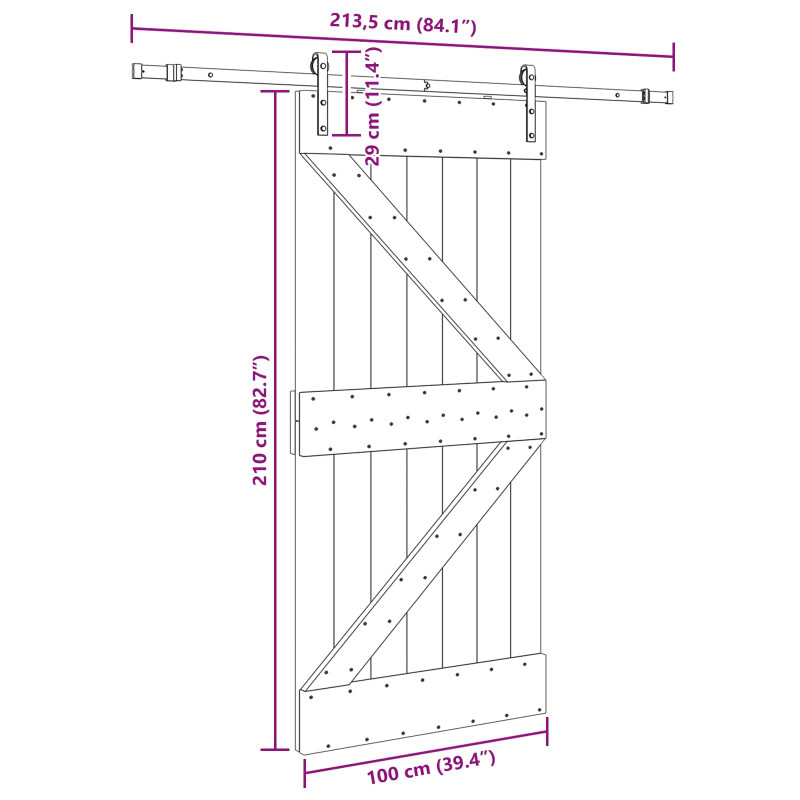 Drzwi przesuwne NARVIK 100 x 210 cm (213,5 cm)