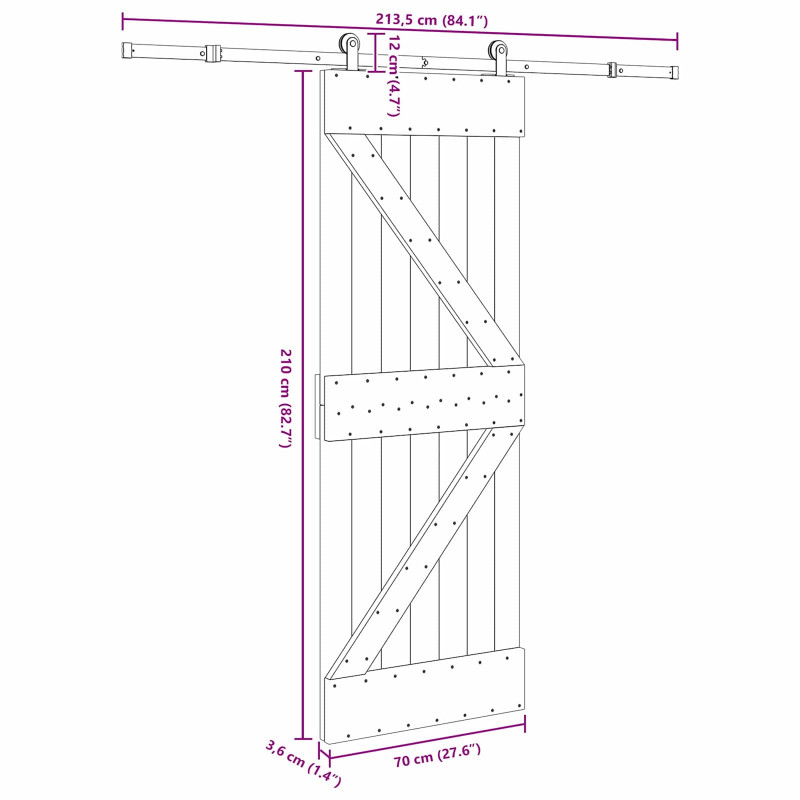 Drzwi przesuwne NARVIK 70 x 210 cm (213,5 cm)