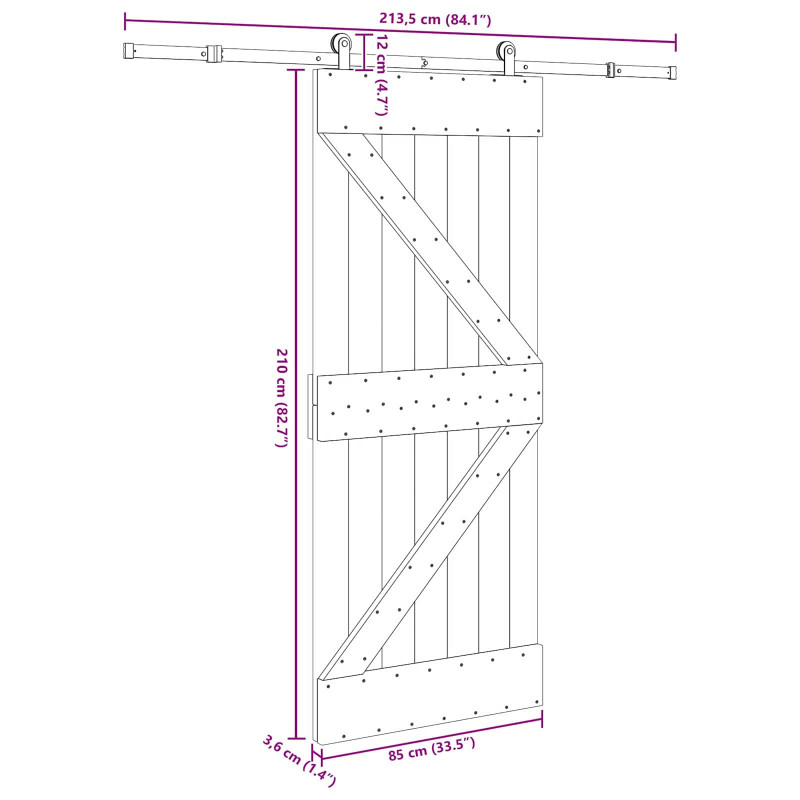 Drzwi przesuwne NARVIK 85 x 210 cm (213,5 cm)