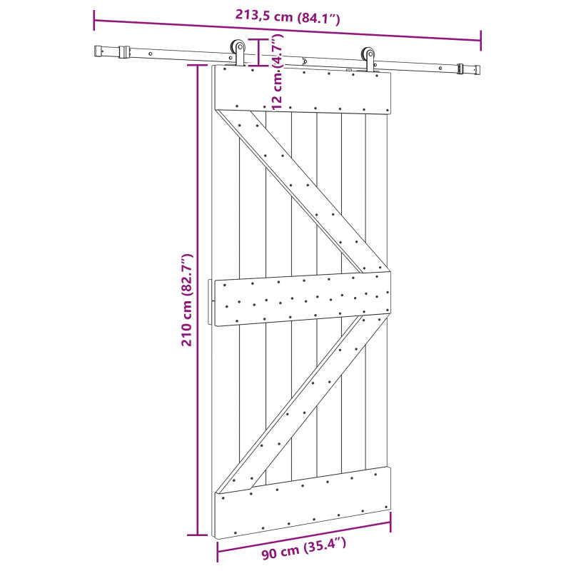 Drzwi przesuwne NARVIK 90 x 210 cm (213,5 cm)