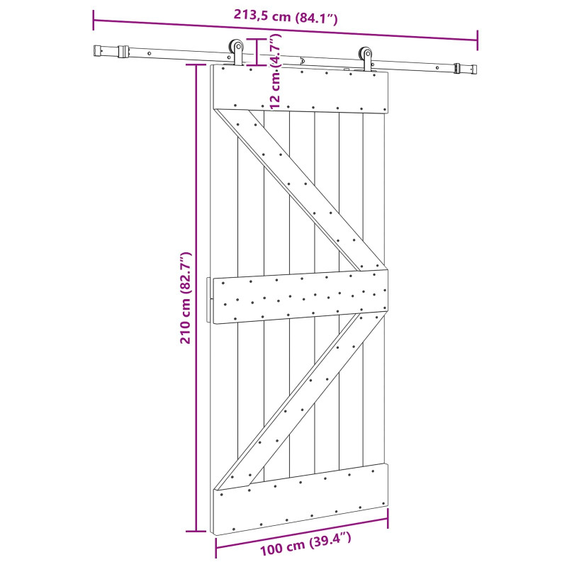 Drzwi przesuwne NARVIK 100 x 210 cm (213,5 cm)