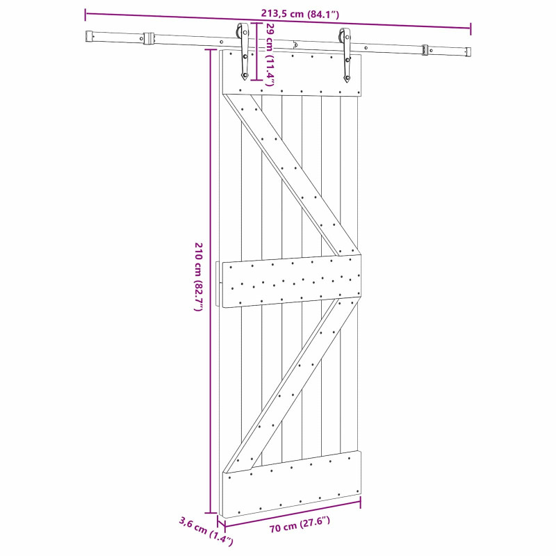 Drzwi przesuwne NARVIK 70 x 210 cm (213,5 cm)