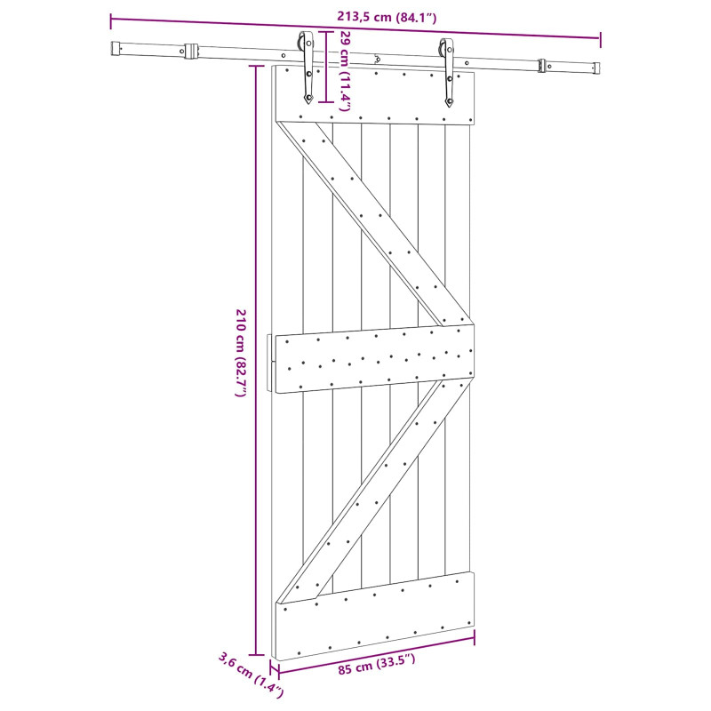 Drzwi przesuwne NARVIK 85 x 210 cm (213,5 cm)