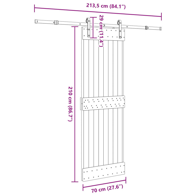 Drzwi przesuwne NARVIK 70 x 210 cm (213,5 cm)