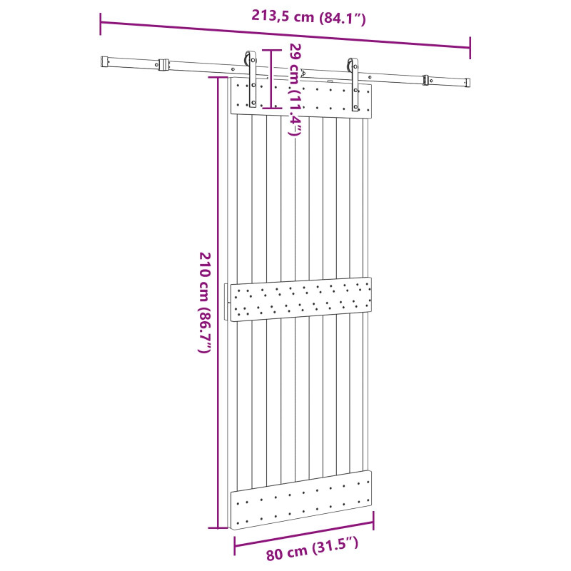 Drzwi przesuwne NARVIK 80 x 210 cm (213,5 cm)
