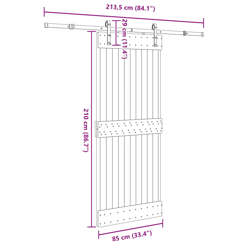 Drzwi przesuwne NARVIK 85 x 210 cm (213,5 cm)