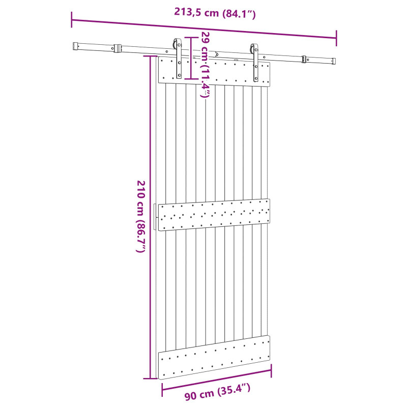 Drzwi przesuwne NARVIK 90 x 210 cm (213,5 cm)